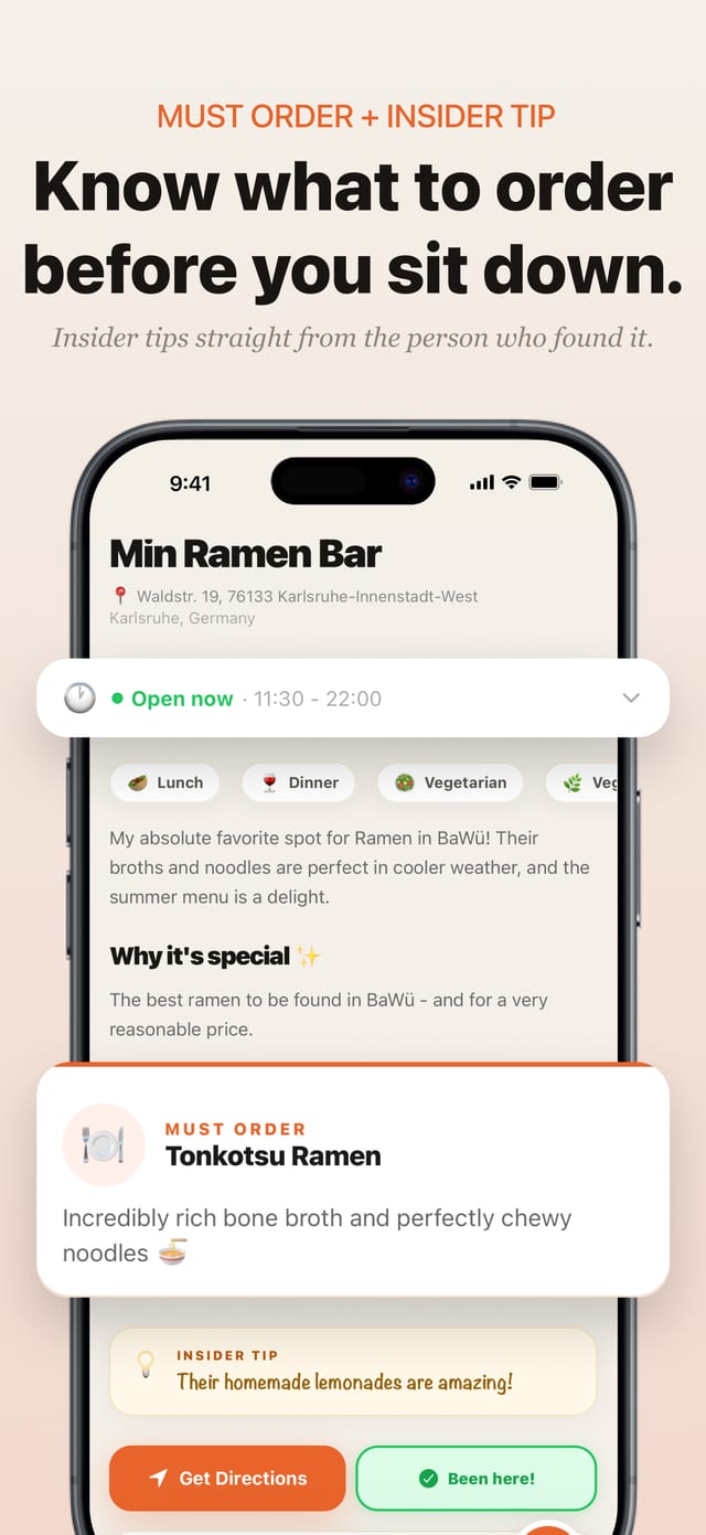 Must order and insider tip
